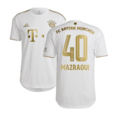 Women 2022-2023 Bayern Munich Noussair Mazraoui 40 Away White Authentic Jersey